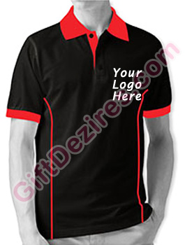 Designer Black and Red Color T Shirts With Company Logo